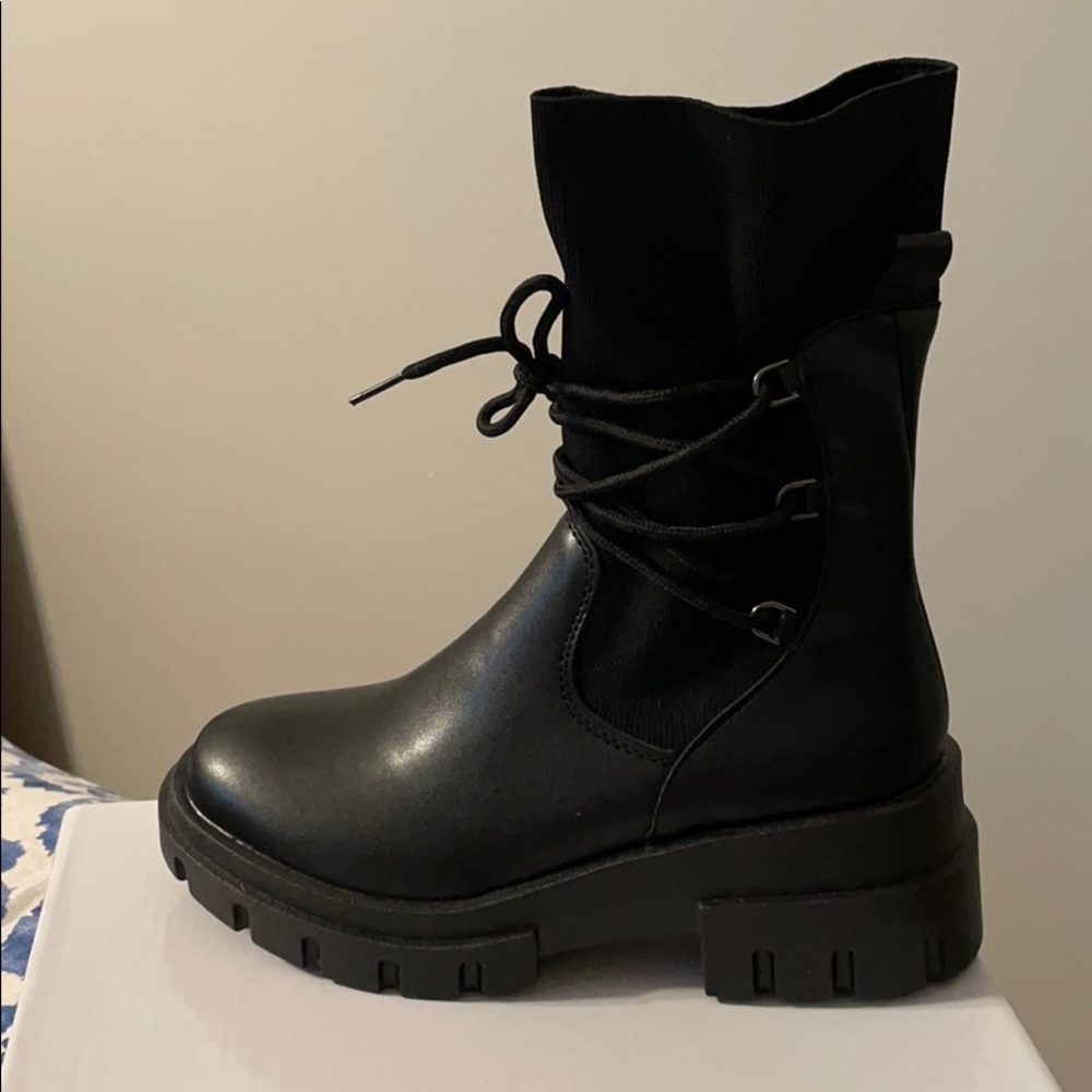 Black combat boots